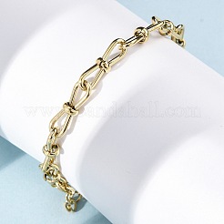 304 Stainless Steel Bowknot Link Chain Bracelets for Men Women&nbsp;BJEW-G725-04G