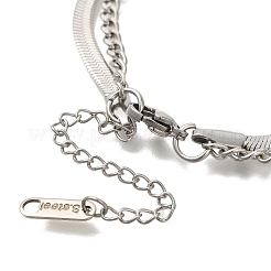 201 Stainless Steel Double Layer Snake Chain Necklaces&nbsp;STAS-B076-02P
