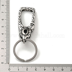 Tibetan Style 316 Surgical Stainless Steel Fittings with 304 Stainless Steel Key Ring&nbsp;FIND-Q101-08AS-03