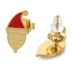 Ion Plating(IP) 304 Stainless Steel Enamel Stud Earrings&nbsp;EJEW-I316-03G-07