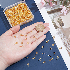 1000Pcs Iron Screw Eye Pin Peg Bails&nbsp;IFIN-ME0001-11G