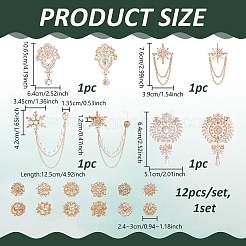 16Pcs 5 Styles Flower Alloy Rhinestone Brooches for Clothes&nbsp;JEWB-NB0001-26KCG