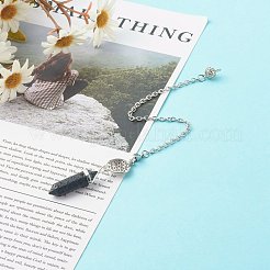 Natural Lava Rock Pointed Dowsing Pendulums&nbsp;PALLOY-JF00819-02