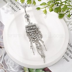 Alloy Crystal Rhinestone Dangle Curved Barbell Belly Rings&nbsp;AJEW-R007-04P-03