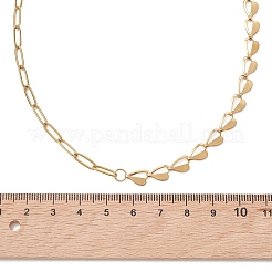 2Pcs 2 Colors 304 Stainless Steel Heart Link Mixed Chain Necklaces for Women&nbsp;NJEW-JN05965