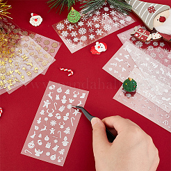 10 Sheets 10 Styles Christmas PET Self Adhesive Festive Stickers&nbsp;STIC-OC0001-15