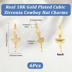 6Pcs Brass Micro Pave Cubic Zirconia Pendants&nbsp;KK-BBC0020-21