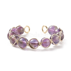 Natural & Synthetic Gemstone Cuff Ring&nbsp;RJEW-JR00488
