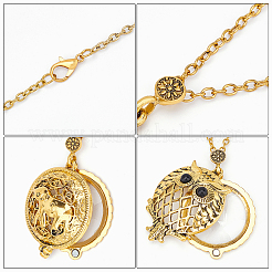 2Pcs 2 Styles Magnifying Glass Magnetic Locket Pendant Necklaces&nbsp;NJEW-CP0001-02