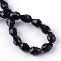 Transparent Glass Bead Strands&nbsp;GLAA-R024-6x8mm-12