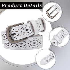 Leather Hollow Chain Belts for Man&nbsp;AJEW-WH20070-165C