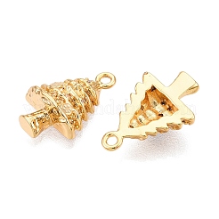 Christmas Theme Brass Pave Clear Cubic Zirconia Charms&nbsp;KK-T073-06G