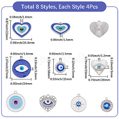 32Pcs 8 Styles Alloy Enamel Pendants&nbsp;ENAM-SC0006-67