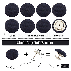 32 Sets Cloth Cap Nail Button&nbsp;DIY-BC0012-17A