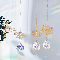 6Pcs 3 Style Brass & Stainless Steel Hanging Ornaments&nbsp;HJEW-NB00311