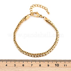 304 Stainless Steel Curb Chain Bracelets for Women&nbsp;BJEW-G747-05G