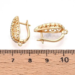 Brass Micro Pave Cubic Zirconia Hoop Earring Finding&nbsp;KK-N261-43G