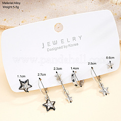 6 Pcs Zinc Alloy & Rhinestone & Enamel Hoop Sets&nbsp;FS-WG08229-01
