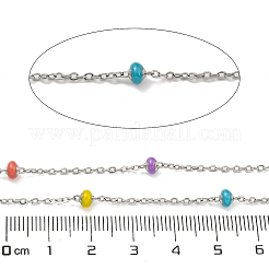 304 Stainless Steel Enamel Link Chains&nbsp;AJEW-Z028-09P-09
