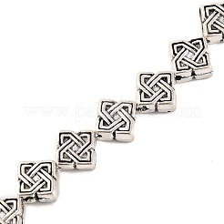 Tibetan Style Rhombus Alloy Bead Strands&nbsp;X-TIBEB-O007-05-NR