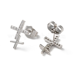 Brass Rhinestone Stud Earrings&nbsp;EJEW-Z021-30P