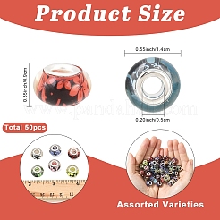 50Pcs Large Hole Flower Pattern Resin European Beads&nbsp;OPDL-YW0001-11
