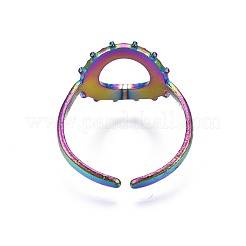 304 Stainless Steel Donut Cuff Ring&nbsp;RJEW-N038-109