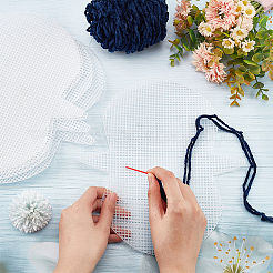 Plastic Mesh Canvas Bag Sheets&nbsp;LS-DIY-WH0045-39D