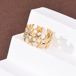 304 Stainless Steel Open Cuff Rings for Women&nbsp;RJEW-K309-34G