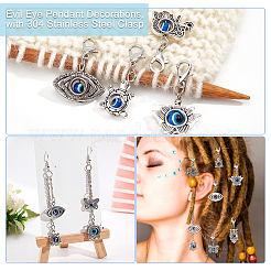 4 Sets Evil Eye Pendant Decorations&nbsp;HJEW-NB0001-68