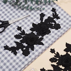 Polyester Embroidery Flower Ornament Accessories&nbsp;PATC-WH0006-08