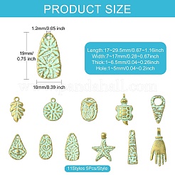 55Pcs 11 Styles Tibetan Style Alloy Pendants&nbsp;FIND-CJ0006-87