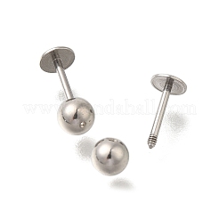304 Stainless Steel Flat Round Cartilage Earrings&nbsp;EJEW-M019-03P