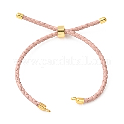 Adjustable Round Braided Microfiber Leather Cord Bracelet Making&nbsp;KK-CBAC260-01G