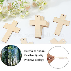 Wood Cross Pendant Decorations&nbsp;HJEW-WH20016-05