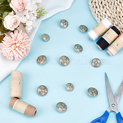 20Pcs 4 Styles Alloy Shank Buttons&nbsp;BUTT-DR0001-05G