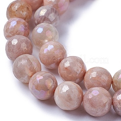 Electroplate Natural Sunstone Beads Strands&nbsp;G-F627-03-D01