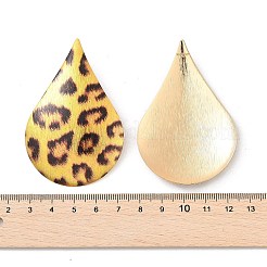 Leopard Print Alloy Dangle Stud Earrings&nbsp;EJEW-K304-01E-G