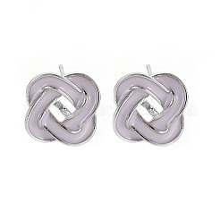 Brass with Enamel Earring Findings&nbsp;KK-S356-623P-NF