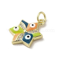 Brass Micro Pave Cubic Zirconia Pendants&nbsp;KK-E092-17G-03