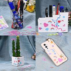 14 Sheets 7 Style Waterproof Laser Plastic Self Adhesive Stickers&nbsp;DIY-SZ0002-72