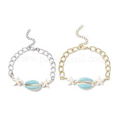 2Pcs Aluminium Twisted Curb Chains Link Bracelets&nbsp;BJEW-JB11530