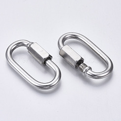 Tarnish Resistant 304 Stainless Steel Screw Carabiner Lock Charms&nbsp;LS-STAS-N087-25B-01