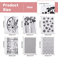 20Pcs 20 Styles Plastic Embossing Folder&nbsp;AJEW-GL0002-18