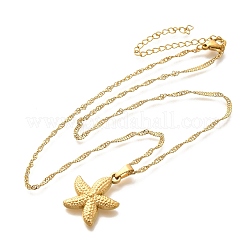 Summer Beach 304 Stainless Steel Pendant Rope Chain Necklaces for Women&nbsp;STAS-Z108-01G-01