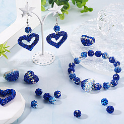 58Pcs Handmade Polymer Clay Rhinestone Beads&nbsp;CLAY-BT0001-08