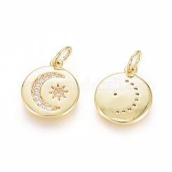 Brass Micro Pave Cubic Zirconia Pendants&nbsp;ZIRC-G166-17G