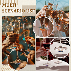 30Pcs 15 Colors Natural & Synthetic Mixed Gemstone and Handmade Lampwork Chip Wine Glass Charms&nbsp;AJEW-ME00027