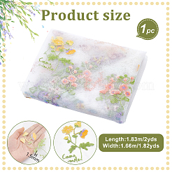 2 Yards Polyester Embroidery 3D Flower Mesh Fabrics&nbsp;DIY-WH0622-383A