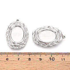 304 Stainless Steel Pendant Cabochon Settings&nbsp;STAS-T067-21P